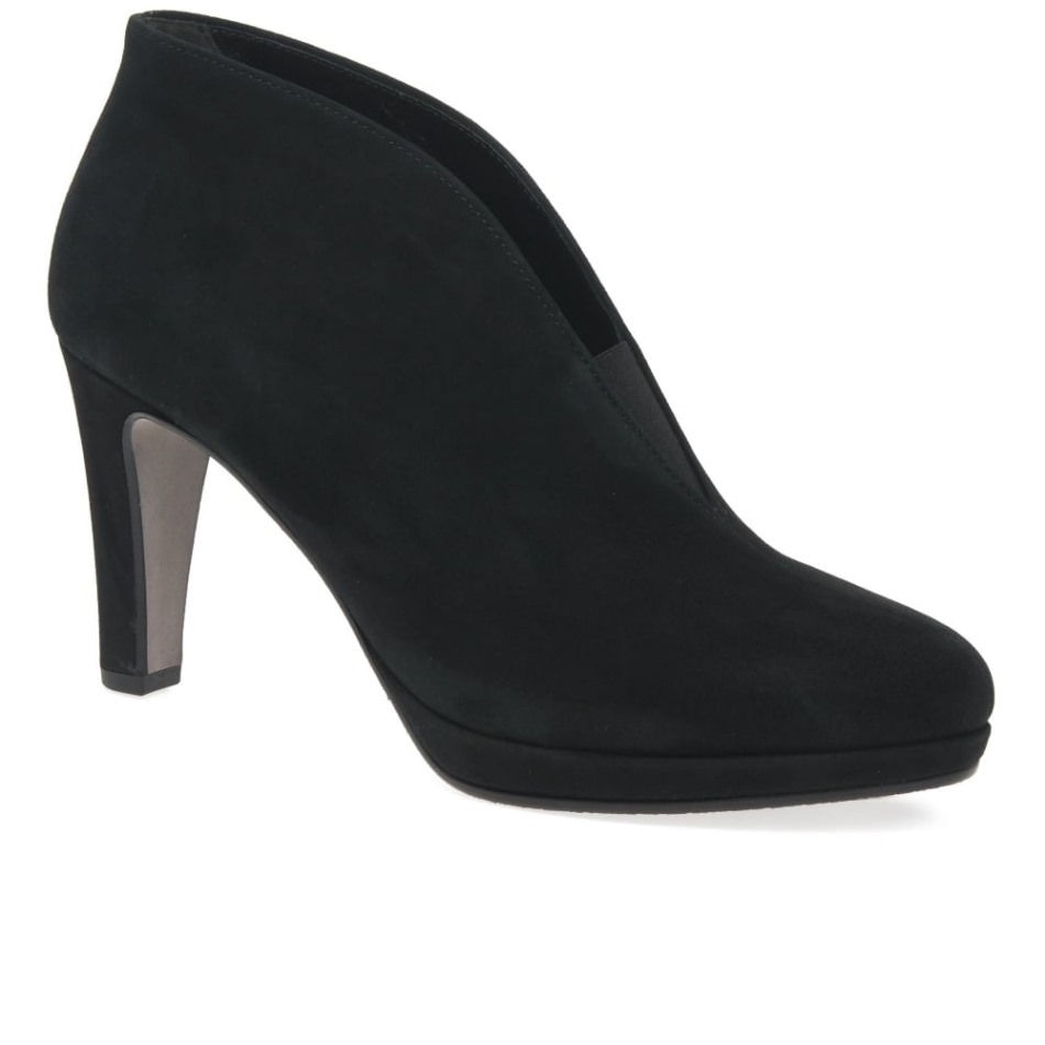 Amien Bottines à Enfiler Modernes Pour Femme Daim Noir Gabor | Exclusif